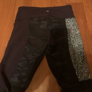 Women blue floral Camouflage Leggings